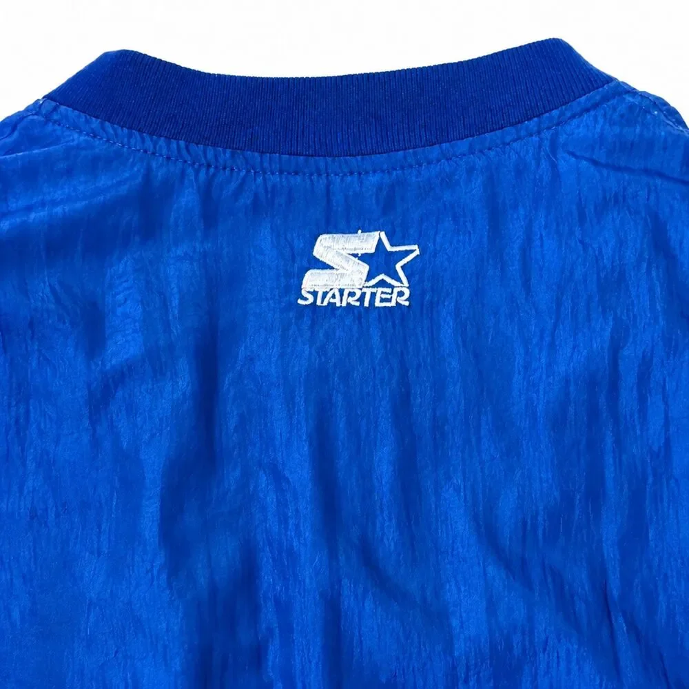 Vintage 90s Starter Pullover Windbreaker Jacket Blue V-Neck Blank Nylon USA M